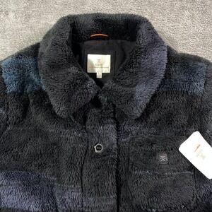 Nwt ROARK Mount‎ High Fleece Black Multicolor Button Up Jacket Women's Large